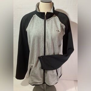 Lauren Ralph Lauren Woman Sweatshirt Size XXL Zipped Color Grey/Black LRL Logo